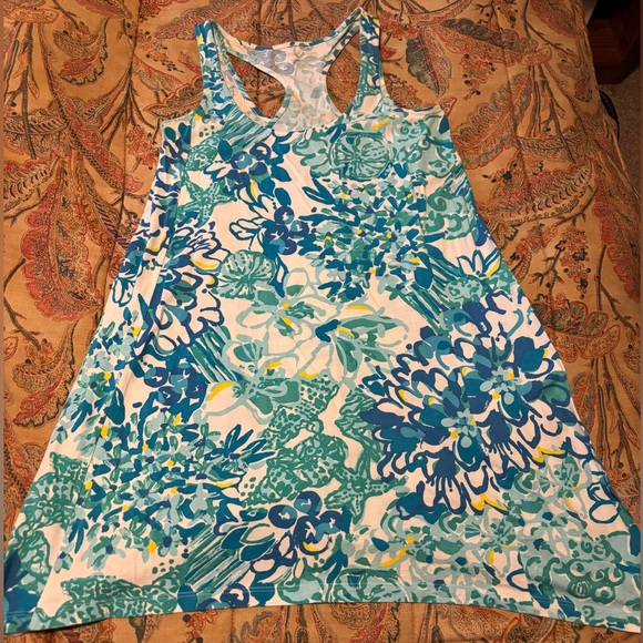 Lilly Pulitzer Monterey in a Pinch Tank Dress Blue White Yellow Size Small - Picture 1 of 6